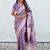 purple woven design zari banarasi saree
