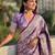 purple woven design zari banarasi saree