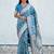 blue woven design zari banarasi saree