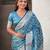 blue woven design zari banarasi saree