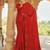red red floral embellished embroidered satin saree