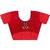 red red floral embellished embroidered satin saree