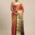 red red & purple ethnic motifs zari silk blend saree
