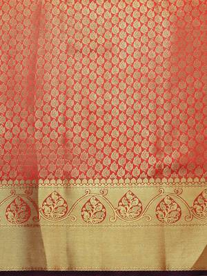 red red & purple ethnic motifs zari silk blend saree 4