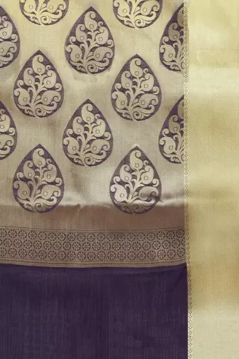 red red & purple ethnic motifs zari silk blend saree