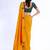 yellow ethnic motifs embroidered silk blend bandhani saree