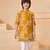 boys block printed cotton kurta pajama set