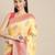 yellow yellow & red ethnic motifs silk blend banarasi saree