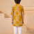 boys block printed cotton kurta pajama set
