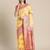 yellow yellow & red ethnic motifs silk blend banarasi saree