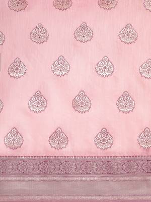 rose rose ethnic motifs silk blend banarasi saree 4