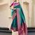 green ethnic motifs woven design zari banarasi saree