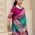 green ethnic motifs woven design zari banarasi saree