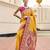 mustard floral woven design zari banarasi saree