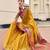 mustard floral woven design zari banarasi saree