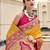 mustard floral woven design zari banarasi saree