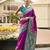 purple floral zari banarasi saree with blouse piece