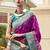 purple floral zari banarasi saree with blouse piece