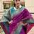 purple floral zari banarasi saree with blouse piece