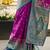 purple floral zari banarasi saree with blouse piece
