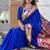 blue woven design zari paithani saree