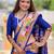blue woven design zari paithani saree