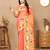 peach women woven design zari paithani saree