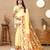 cream woven design zari silk blend paithani saree