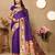 purple woven design zari silk blend paithani saree