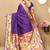purple woven design zari silk blend paithani saree