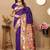 purple woven design zari silk blend paithani saree