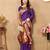 purple woven design zari silk blend paithani saree