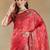pink woven design zari organza banarasi saree