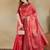 pink woven design zari organza banarasi saree