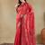 pink woven design zari organza banarasi saree