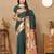 green woven design zari silk blend paithani saree