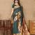 green woven design zari silk blend paithani saree