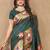green woven design zari silk blend paithani saree