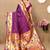 purple woven design zari silk blend paithani saree