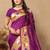 purple woven design zari silk blend paithani saree