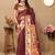 brown woven design zari paithani saree