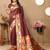 brown woven design zari paithani saree