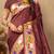 brown woven design zari paithani saree