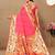 pink woven design zari silk blend paithani saree