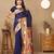navy_blue woven design zari silk blend paithani saree