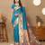 blue woven design zari paithani saree