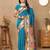 blue woven design zari paithani saree