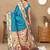 blue woven design zari paithani saree