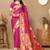 magenta woven design zari silk blend paithani saree