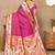 magenta woven design zari silk blend paithani saree